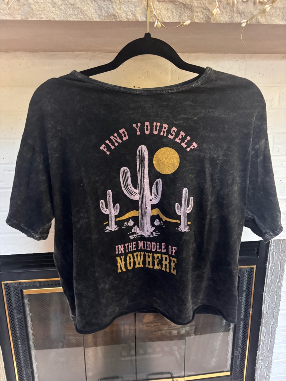 Graphic Desert Cactus Tee - Black